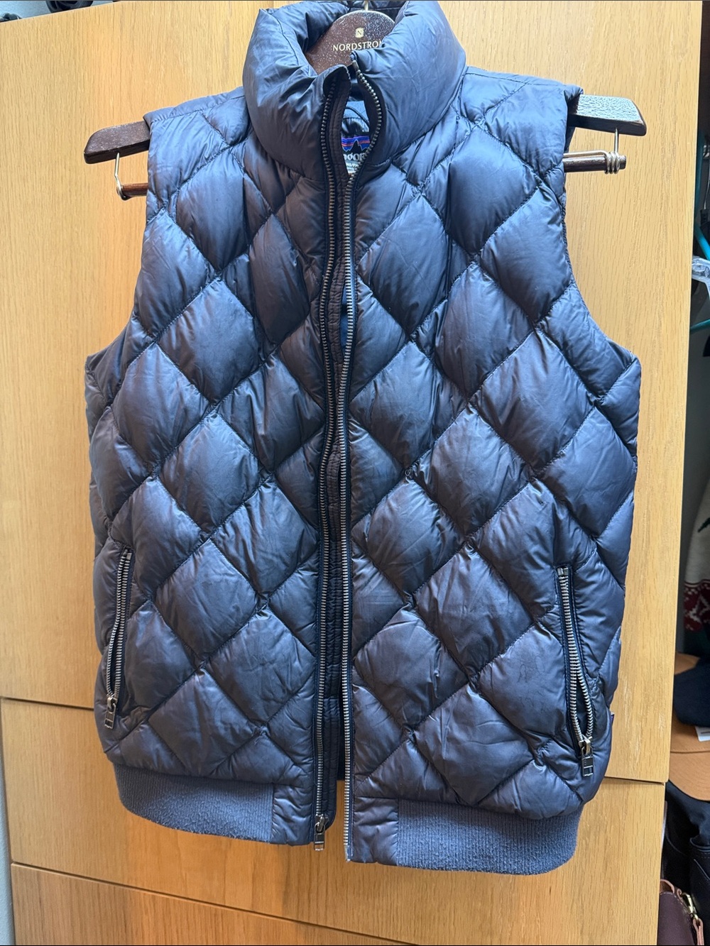 Patagonia Navy Quilted Diamond-Pattern Down Vest